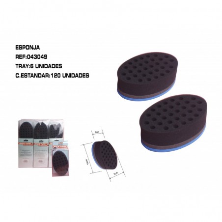 ESPONJA DE RIZOS OVALADA 6/U