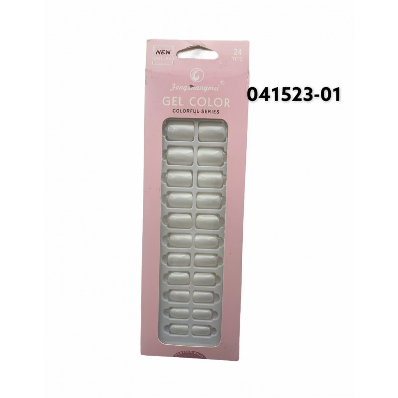 24 UÑAS POSTIZAS PERLA C/ADHESIVO 12/U