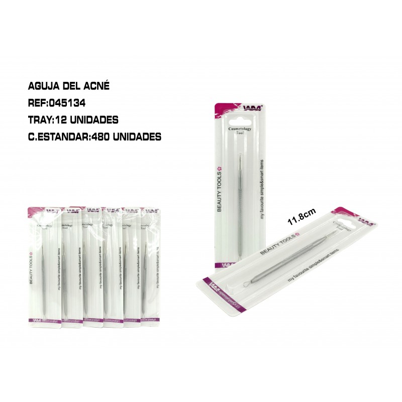 AGUJA PARA PUNTOS NEGROS.ACERO 12/U