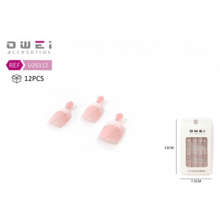 UÑA POSTIZAS PINK 12/U U26111
