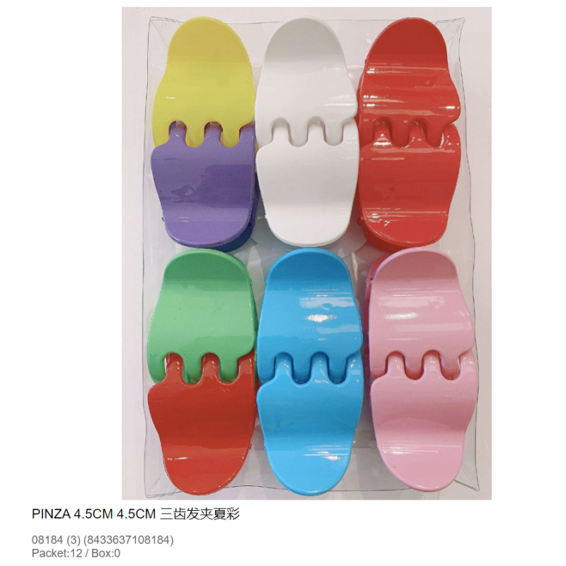 PINZA DE PELO COLOR 4.5CM 12/U N.S