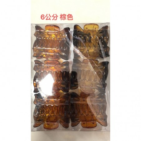 PINZA DE PELO MARRON 6CM 12/U N.S