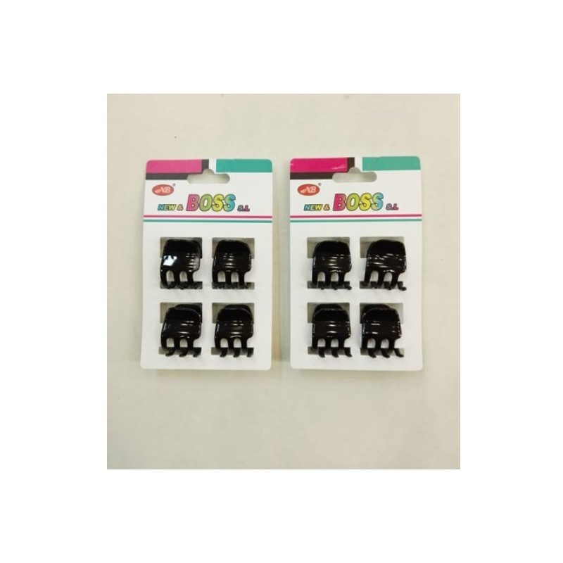 PINZA DE PELO NEGRO 1.8CM 12/U N/B