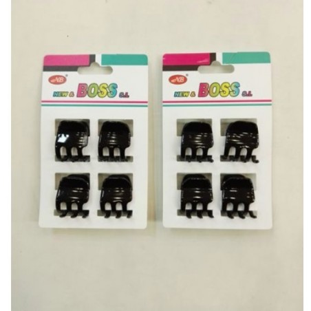 PINZA DE PELO NEGRO 1.8CM 12/U N/B