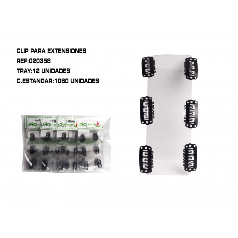 CLIP NEGRO 2.3CM 6CM 12/U