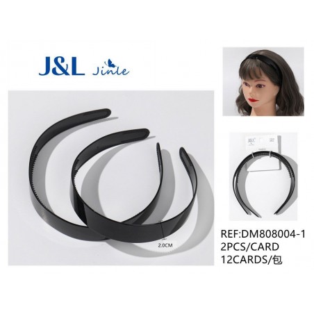 PACK2 DIADEMAS 2.5CM NGR 12/U DM808004-1