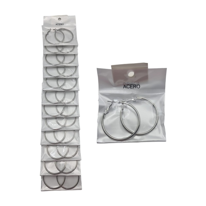 PEND.AROS 3CM ACERO. 12/P NS