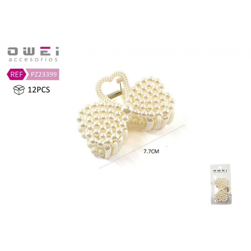 PINZA DE PELO 8CM PERLAS 12/U PZ23399 OW
