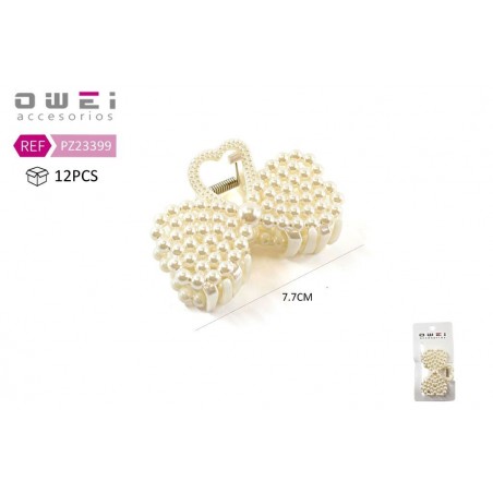 PINZA DE PELO 8CM PERLAS 12/U PZ23399 OW
