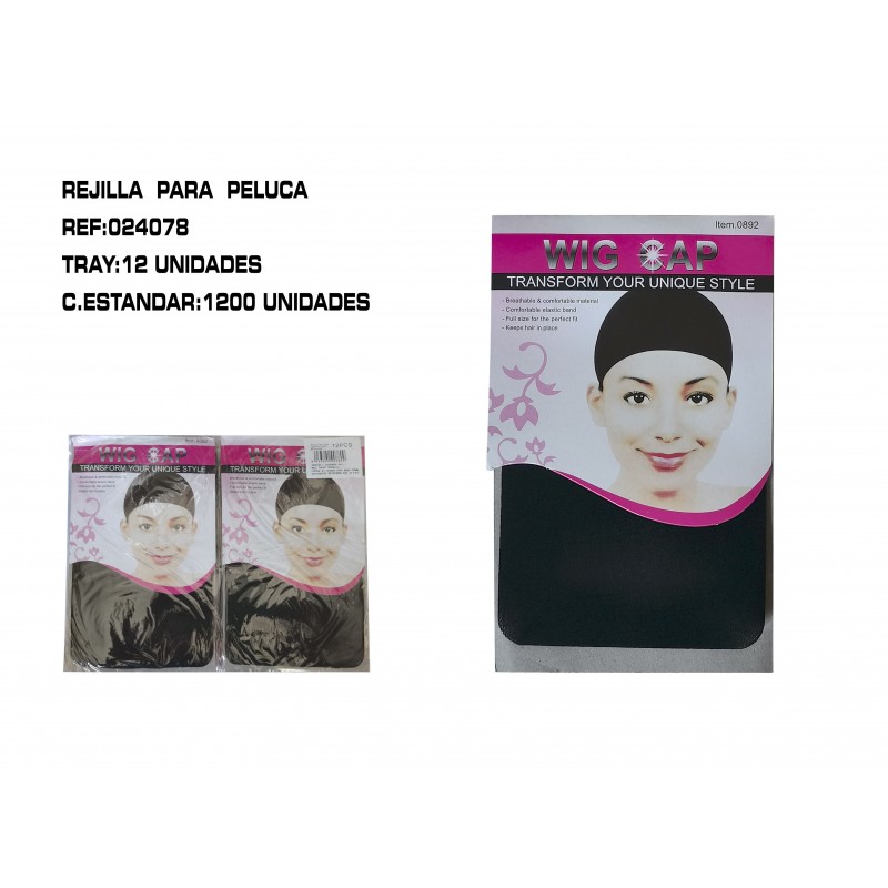 2U REJILLA NEGRAS PARA PELUCA 12/U