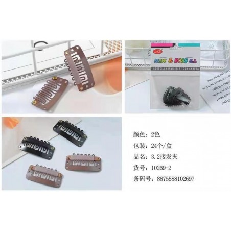 CLIP EXTENCION 3.5CM 2 COLORS 12/U NB