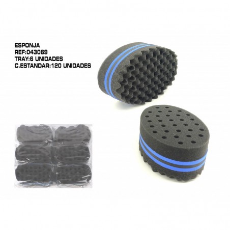 ESPONJA NEGRA PARA CABELLO RIZO 6/U