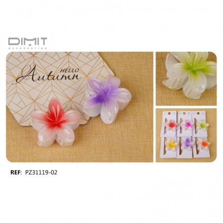 PINZA DE PELO FLOR 12/U PZ31119-02