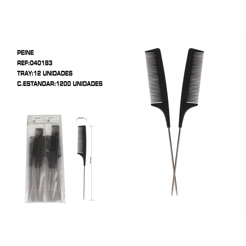 PEINE PUA METALICA 23CM 12/U