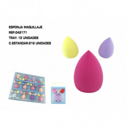 ESPONJA DE MAQUILLAJE 12/U