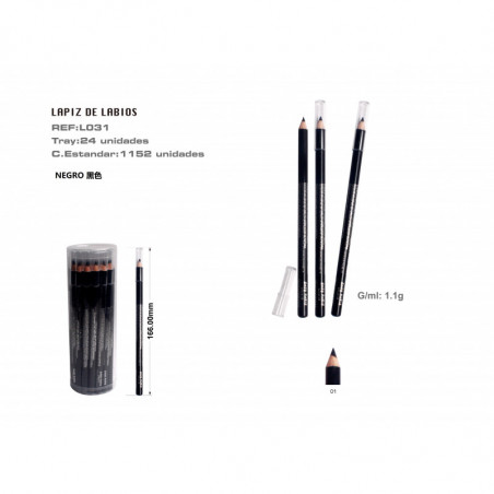 LAPIZ MADERA COLOR NEGRO 24/U
