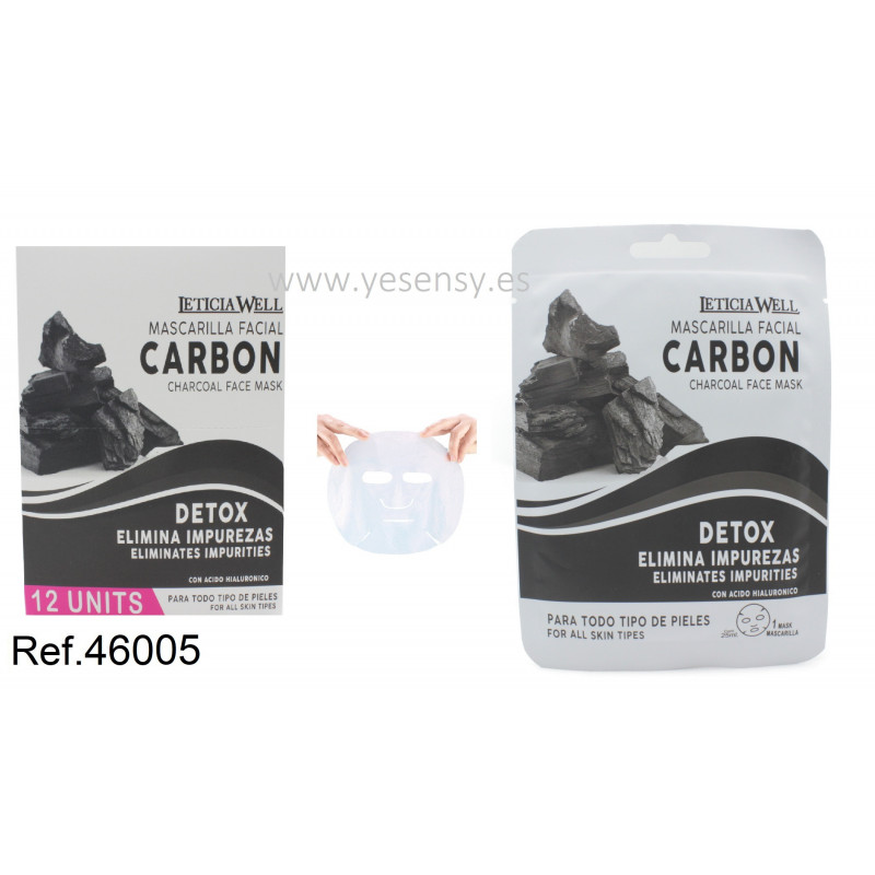 MASCARILLA FACIAL CARBON NEGRO 12/U 46005