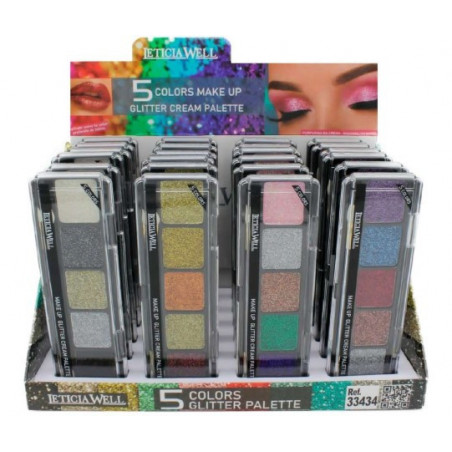 GLITTER CREAM PALETA 5 COLRS 24/U 33434 LW