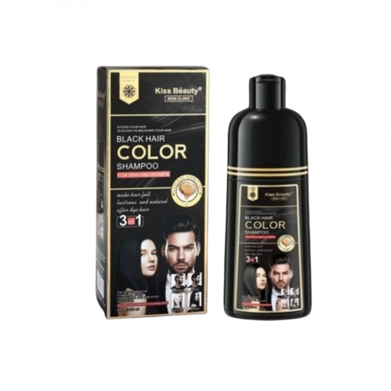 CHAMPU BLACK HAIR KISS BEAUTY 3 IN 1