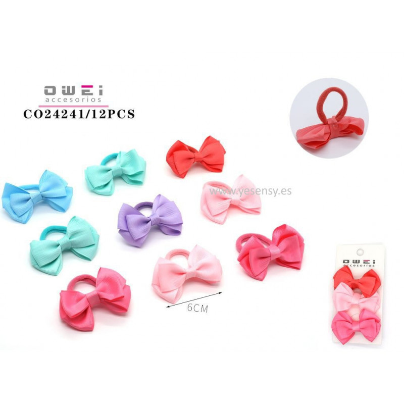 PACK3 GOMAS C/LAZO SURT. 6CM 12/U CO24241