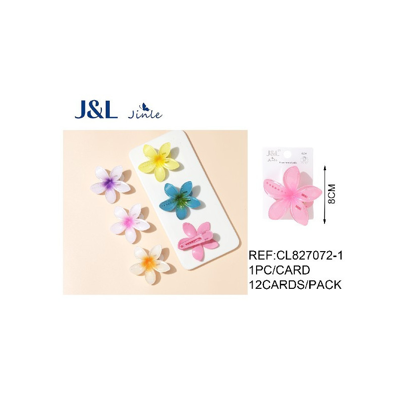 PINZA DE PELO FLOR 8CM 12/U CL827072-1