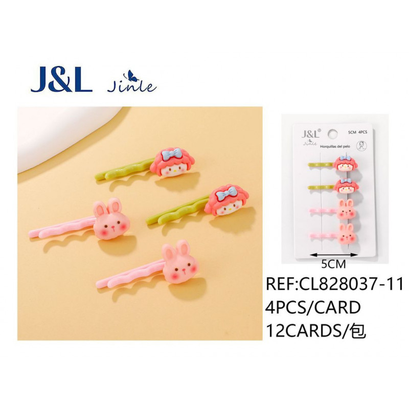 PACK4 HORQUILLAS NIÑAS 5CM SURT. 12/U CL828037-11