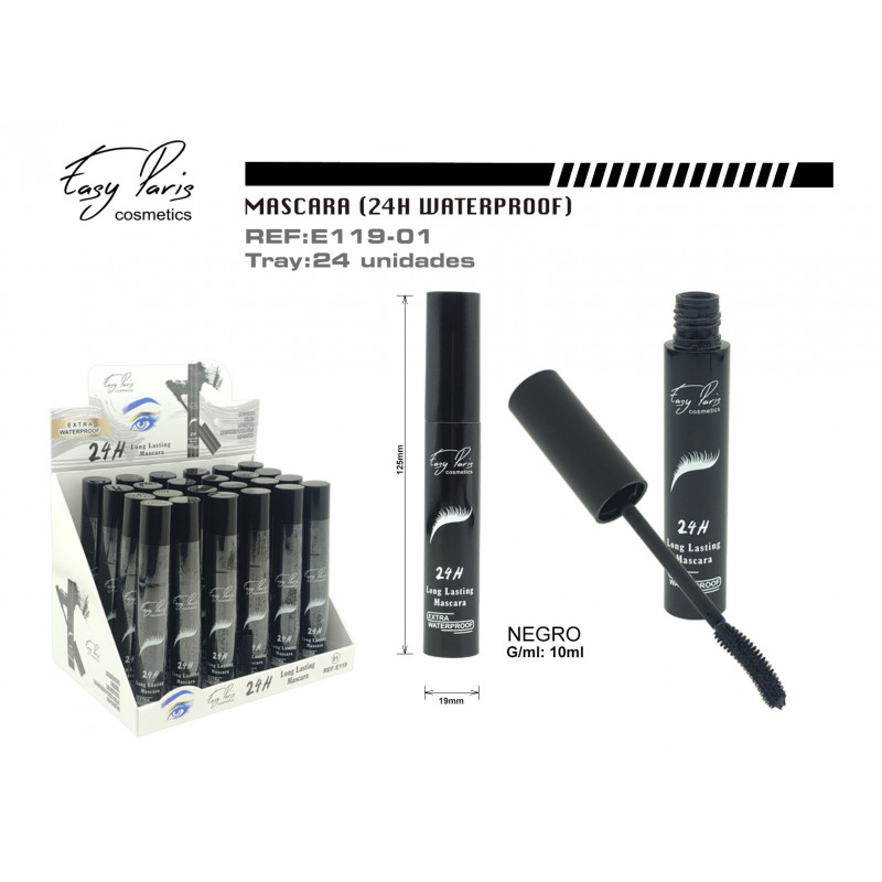 MASCARA 24H WATERPROOF NEGRO 24/U