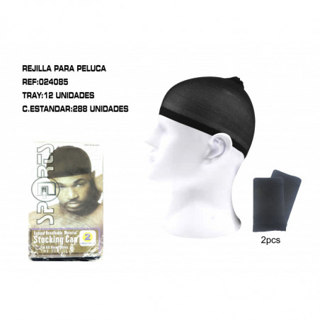 2U REDECILLAS NEG.PARA HOMBRES 12/U