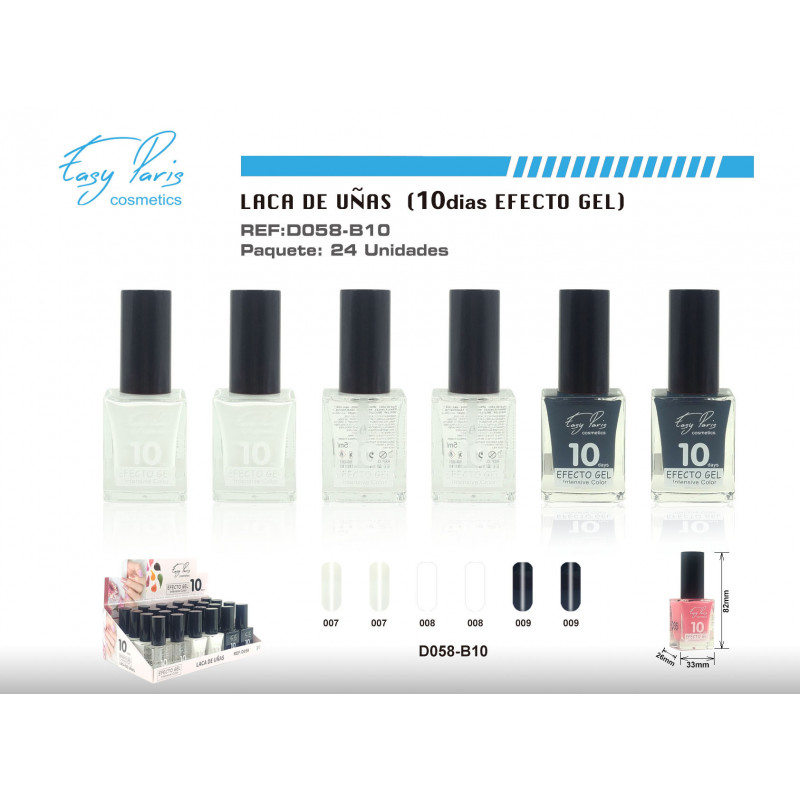 LACA DE UÑAS ALTO BRILLO 10D 24/U