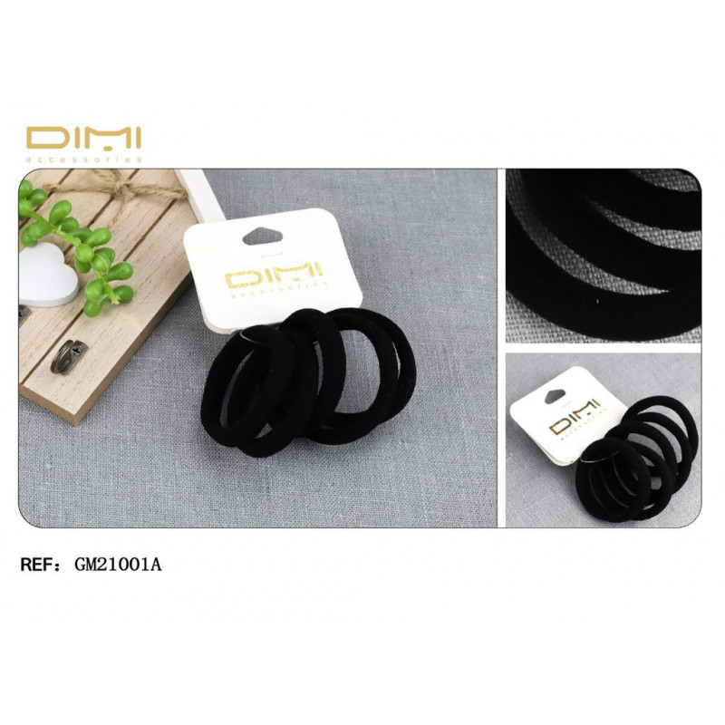 GOMA DE PELO NEG.6CM 24/U GM21001A