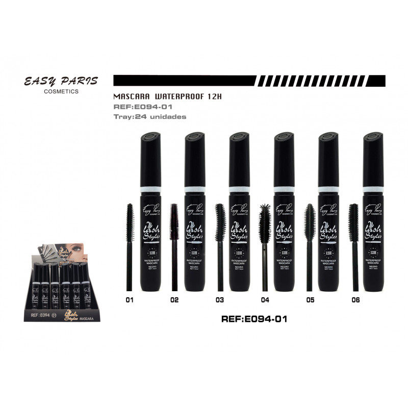 MASCARA PESTAÑAS 12H WATERPROOF 6 MODELOS 24/U