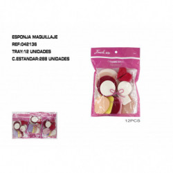 JGO.12 ESPONJAS MAQUILLAR 12/U