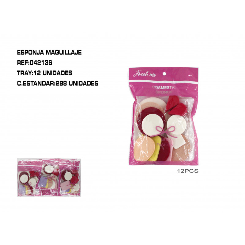 JGO.12 ESPONJAS MAQUILLAR 12/U