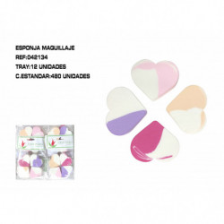 ESPONJA DE MAQ.4 CORAZONES...