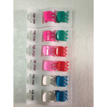 PINZA DE PELO COLOR 2.5CM 12/P N.STAR