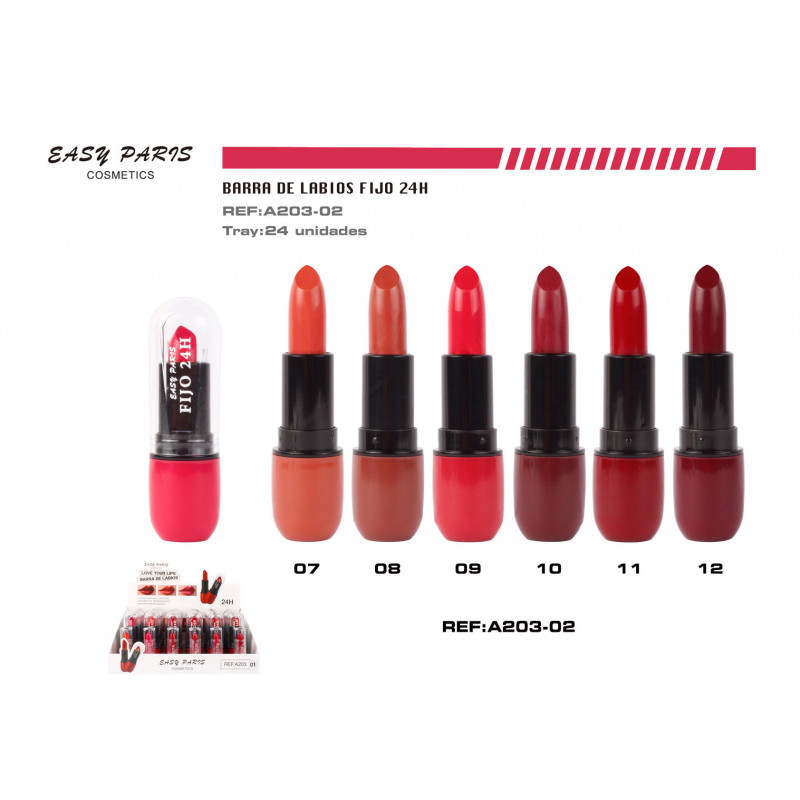 BARRA DE LABIOS FIJO 24 H 24/U