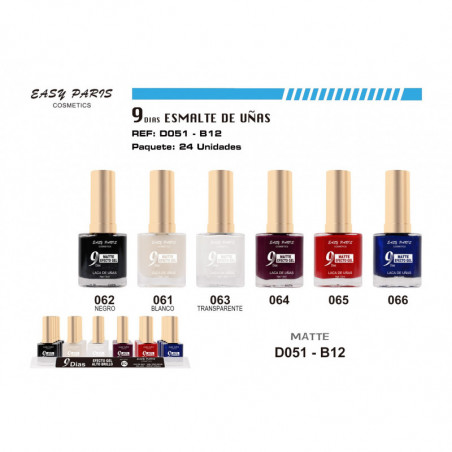 LACA DE UÑAS 9 DIAS MATTE 24/U