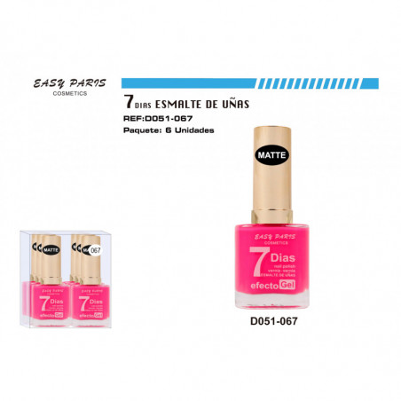 LACA DE UÑAS 9 DIAS FUSIA MATE 6/U