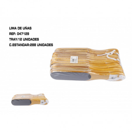 LIMA MADERA PEDICURA 28.5CM 120/150 12/U