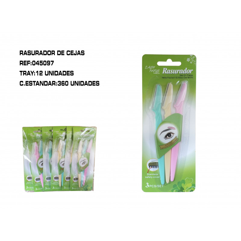 RASURADOR DE CEJAS 3 PIEZAS 12/U