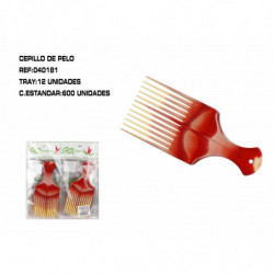 PEINE AHUECADOR MARRON 12/U