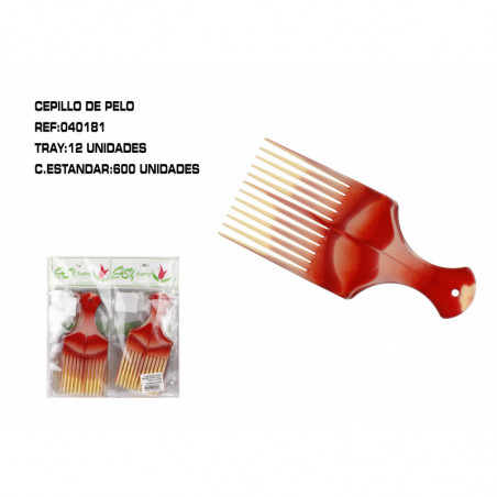 PEINE AHUECADOR MARRON 12/U