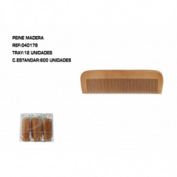 PEINE MADERA 17CM 12/U