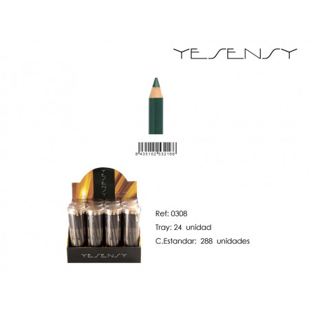 LAPIZ DE OJOS 12/U YESENSY DARK GREEN
