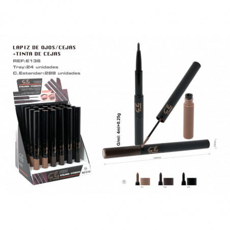 MASCARA CEJAS+PERFILADOR DE OJOS 24/U