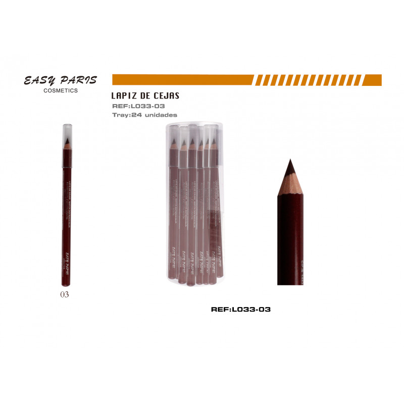LAPIZ DE CEJAS MARRON OSCURO MINA DURA 24/U