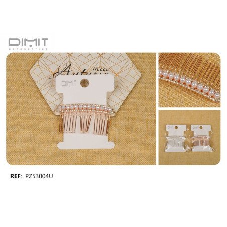 PEINETA C/PERLAS Y BRILLANTES 12/U PZ53004U : 8435693869191