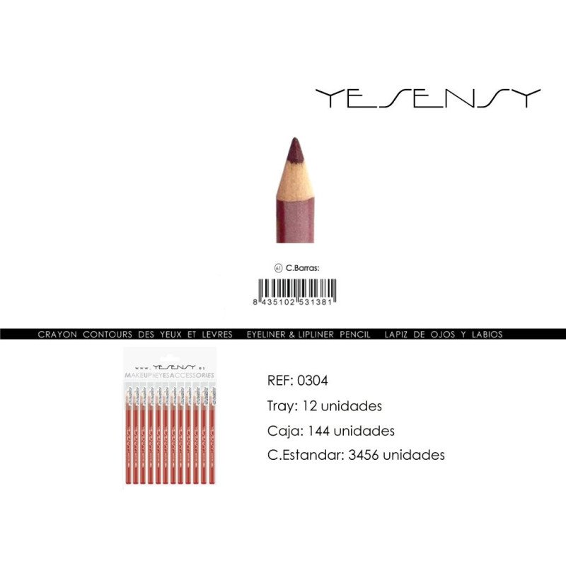 LAPIZ DE OJOS/LABIOS 12/UGRANATE : 0304-061