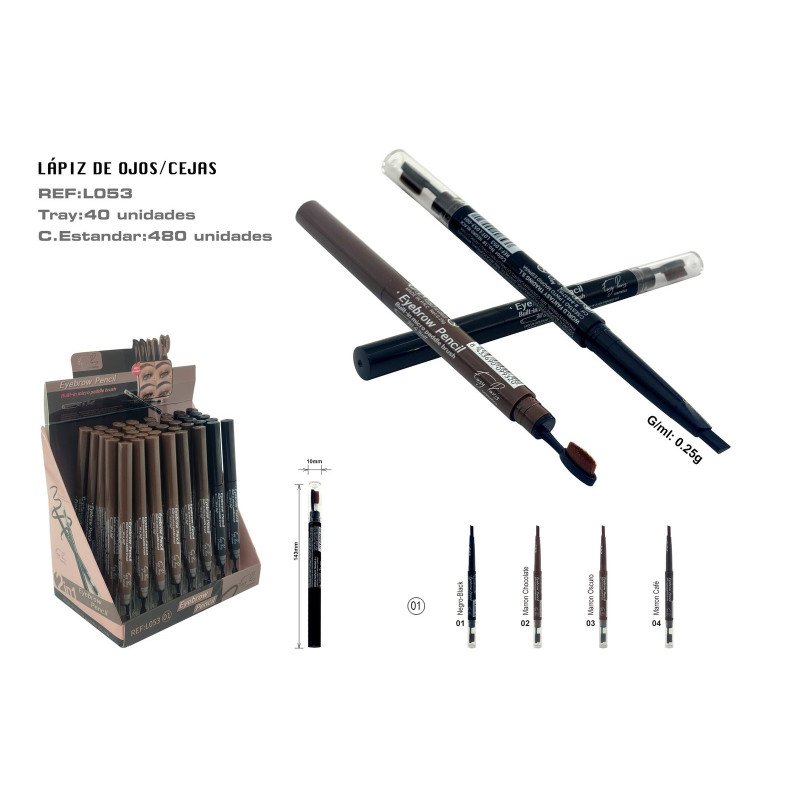 EXP.LAPIZ DE CEJAS C/DIFUMINADOR 40/U  : L053-01